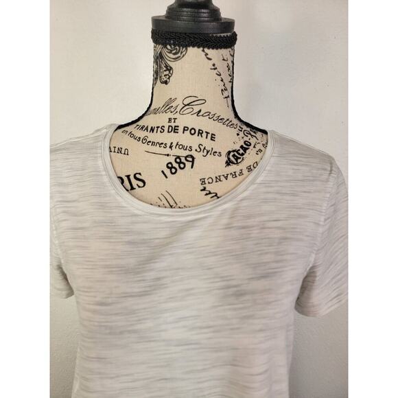Lululemon Basic Tee Womens S/M Space Dye Short Sleeves Relaxed White Gray Top - Picture 3 of 6